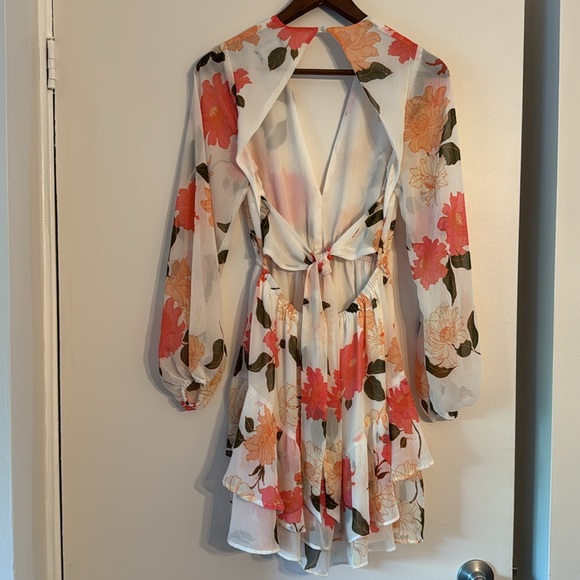 VICI Floral Print Long Sleeve Babydoll Dress SMALL - Picture 2 of 6